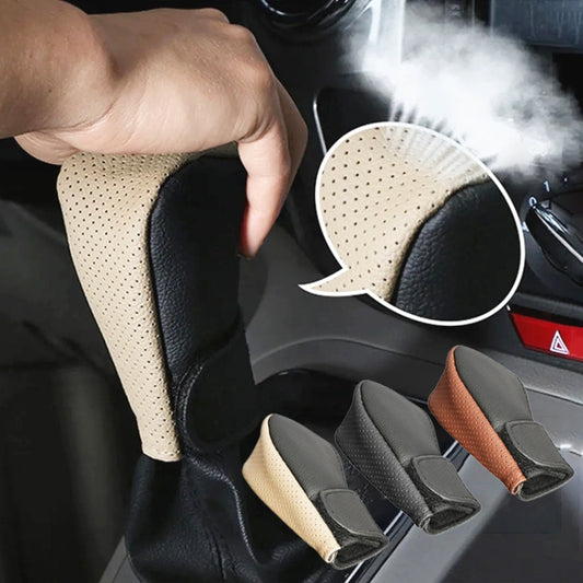 Universal Car PU Leather Gear Shift Knob Protective Cover (Brown) by buy2fix