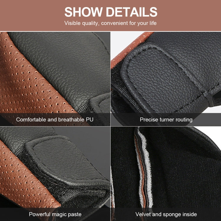 Universal Car PU Leather Gear Shift Knob Protective Cover (Brown) by buy2fix