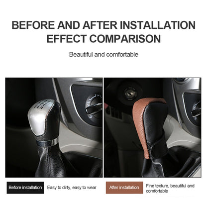 Universal Car PU Leather Gear Shift Knob Protective Cover (Brown) by buy2fix