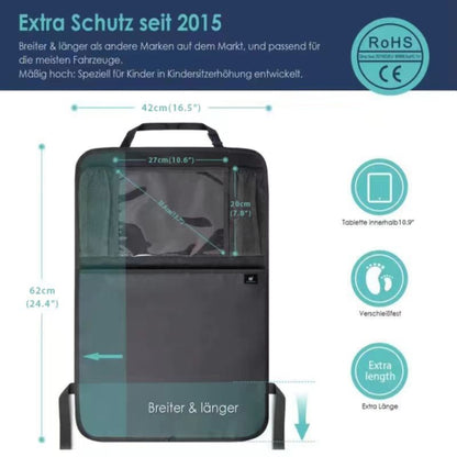 Car Rear Seat Oxford Cloth Storage Bag Car Seat Back Anti-kick Pad by buy2fix