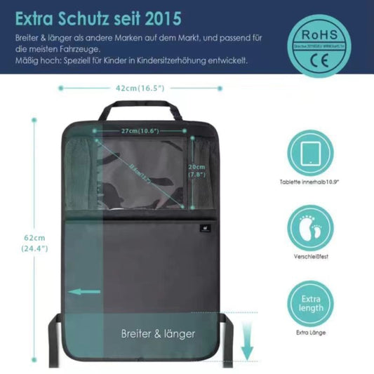 Car Rear Seat Oxford Cloth Storage Bag Car Seat Back Anti-kick Pad by buy2fix