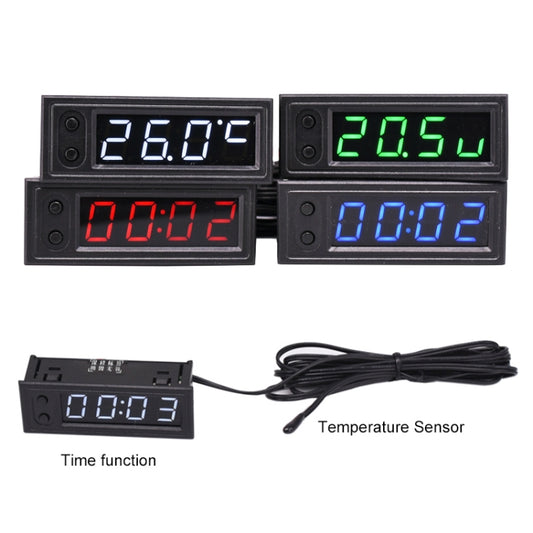3 in 1 DC5-50V Car High-precision Electronic LED Luminous Clock + Thermometer + Voltmeter (White) - Clocks & Car Meters by buy2fix | Online Shopping UK | buy2fix