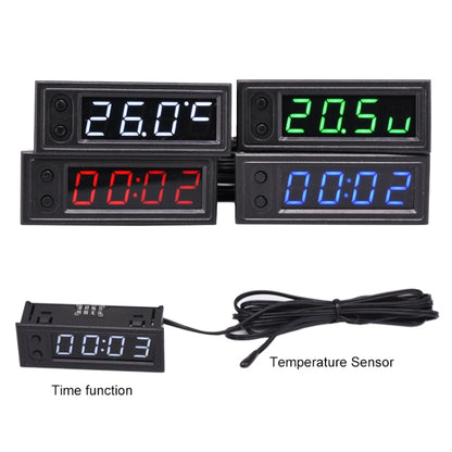 3 in 1 DC5-50V Car High-precision Electronic LED Luminous Clock + Thermometer + Voltmeter (Blue) - Clocks & Car Meters by buy2fix | Online Shopping UK | buy2fix