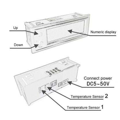 3 in 1 DC5-50V Car High-precision Electronic LED Luminous Clock + Thermometer + Voltmeter (White) - Clocks & Car Meters by buy2fix | Online Shopping UK | buy2fix