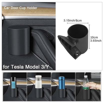For Tesla Model Y / 3 4pcs / Set Car Door Water Cup Storage Holder by buy2fix