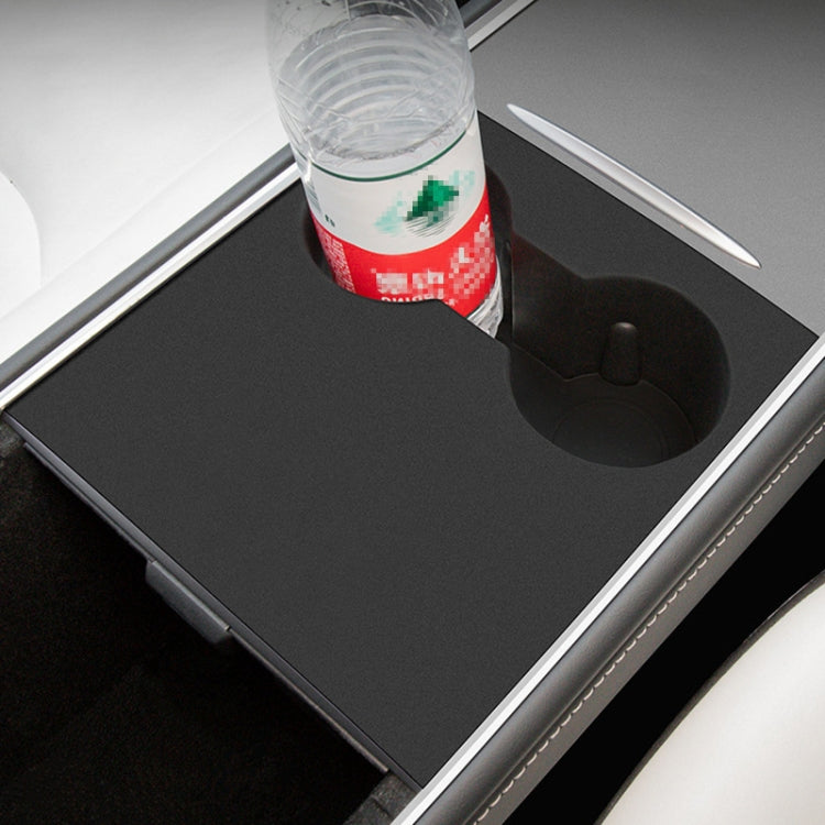 For Tesla Model 3 / Y Car Center Console Water Cup Holder All-inclusive Protective Pad (Black) by buy2fix
