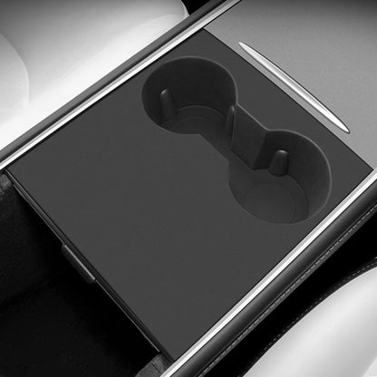 For Tesla Model 3 / Y Car Center Console Water Cup Holder All-inclusive Protective Pad (Black) by buy2fix