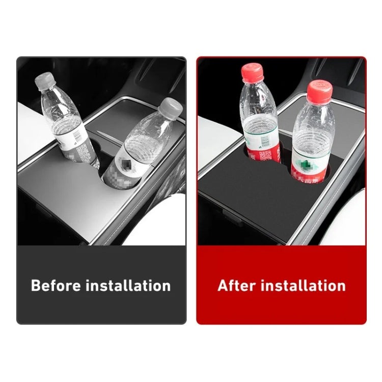 For Tesla Model 3 / Y Car Center Console Water Cup Holder All-inclusive Protective Pad (Black) by buy2fix