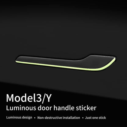 For Tesla Model 3 / Y 4pcs / Set Car Door Handle Luminous Decorative Sticker by buy2fix