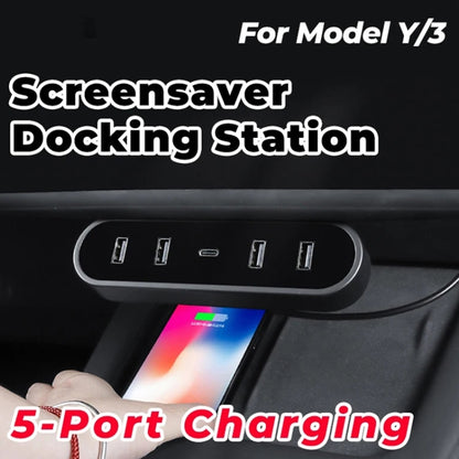 For Tesla Model Y / 3 2021-2023 Foldable Hidden Smart Docking Station Behind The Car Screen - Car Charger by buy2fix | Online Shopping UK | buy2fix