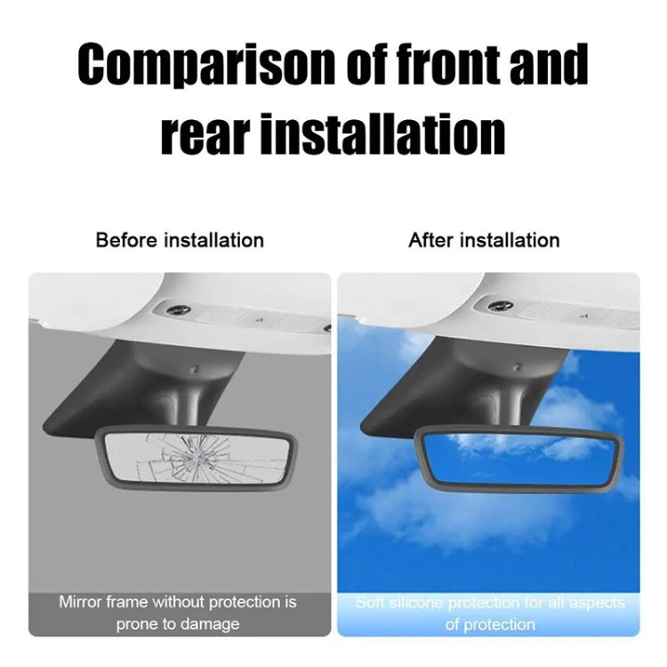 For Tesla Model 3 / Y Car Interior Rearview Mirror Silicone Protective Cover (Black) by buy2fix