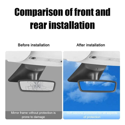 For Tesla Model 3 / Y Car Interior Rearview Mirror Silicone Protective Cover (White) by buy2fix