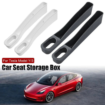 For Tesla Model 3 / Y 2pcs / Set Car Seat Gap Storage Box (Black) by buy2fix