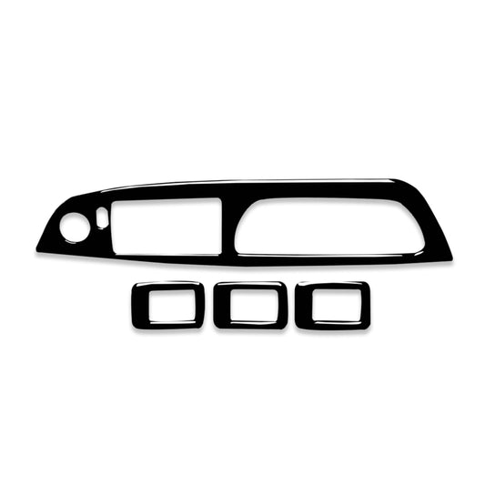 Car Left Drive Window Lift Panel + Start Button Decorative Sticker for BMW X5 E70 2008-2013 / X6 E71 2009-2014(Black) - Car Interior Mouldings by buy2fix | Online Shopping UK | buy2fix