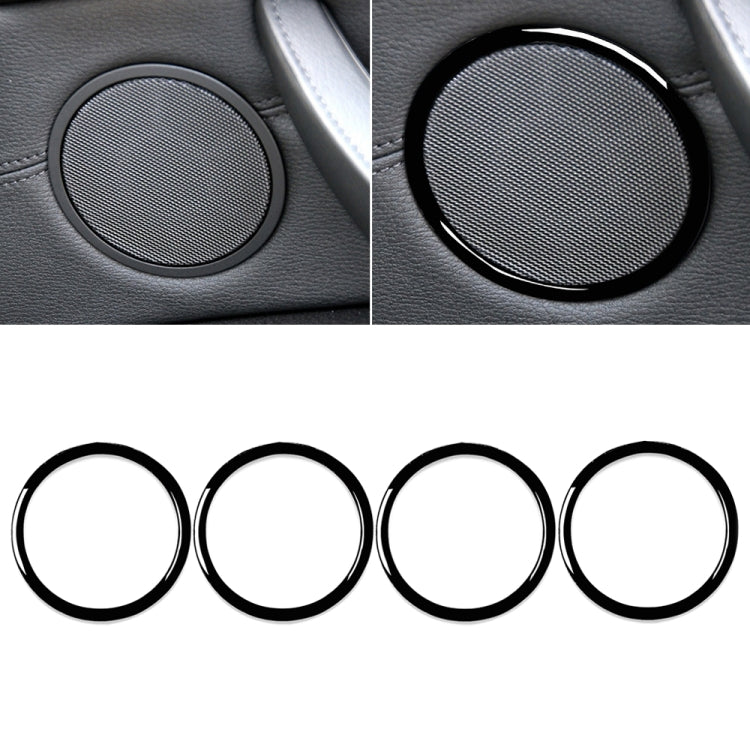 4pcs / Set Car Door Horn Ring Decorative Sticker for BMW X5 E70 2008-2013 / X6 E71 2009-2014, Left and Right Drive Universal(Black) - Car Interior Mouldings by buy2fix | Online Shopping UK | buy2fix