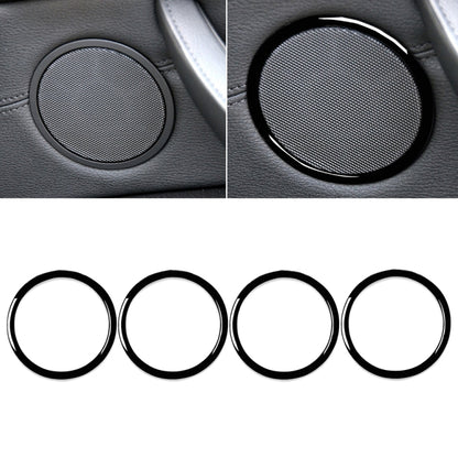4pcs / Set Car Door Horn Ring Decorative Sticker for BMW X5 E70 2008-2013 / X6 E71 2009-2014, Left and Right Drive Universal(Black) - Car Interior Mouldings by buy2fix | Online Shopping UK | buy2fix