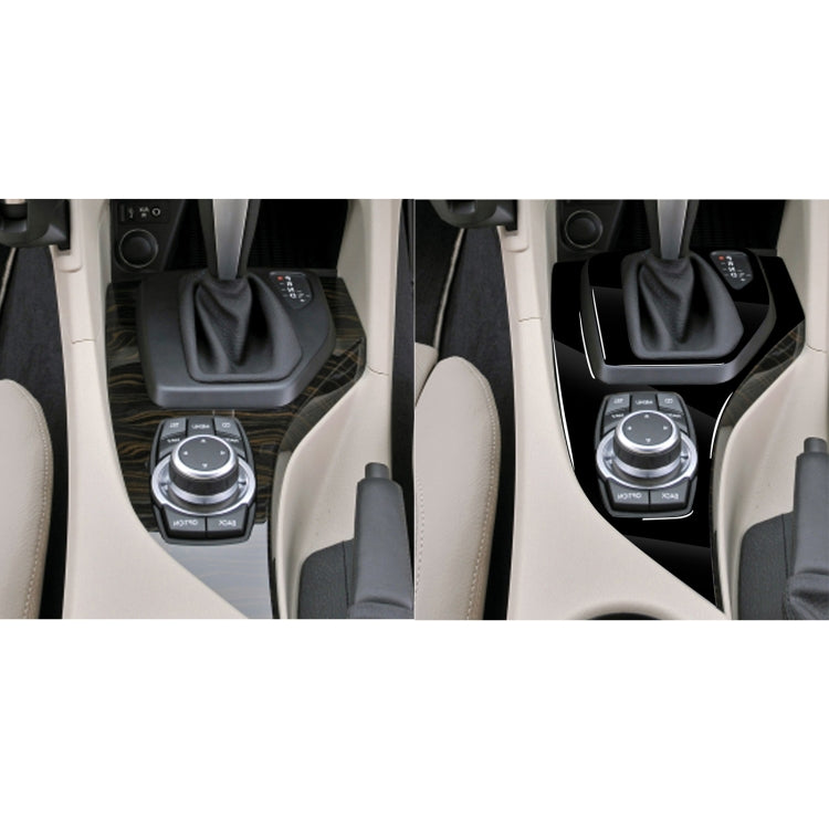 2pcs / Set Car Right Drive Gear Panel Decorative Sticker for BMW X1 E84 2011-2015(Black) - Car Interior Mouldings by buy2fix | Online Shopping UK | buy2fix