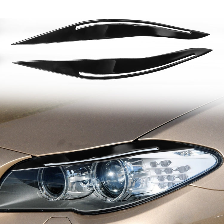 Pair Car Lamp Eyebrow Soft Decorative Sticker for BMW 5 Series F10 2010-2013, with Hole(Black) - Lamp Decoration by buy2fix | Online Shopping UK | buy2fix