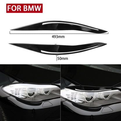 Pair Car Lamp Eyebrow Soft Decorative Sticker for BMW 5 Series F10 2010-2013, with Hole(Black) - Lamp Decoration by buy2fix | Online Shopping UK | buy2fix
