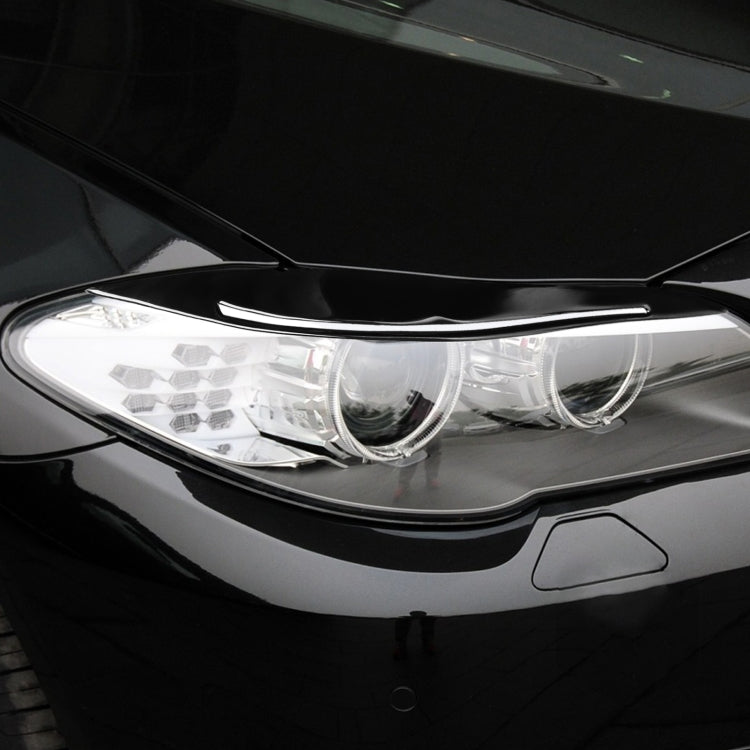 Pair Car Lamp Eyebrow Soft Decorative Sticker for BMW 5 Series F10 2010-2013, with Hole(Black) - Lamp Decoration by buy2fix | Online Shopping UK | buy2fix