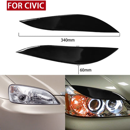 Pair Car Lamp Eyebrow Soft Decorative Sticker for Honda Civic 2001-2003 (Black) - Lamp Decoration by buy2fix | Online Shopping UK | buy2fix