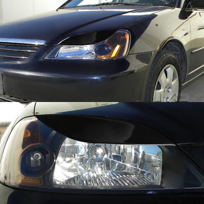 Pair Car Lamp Eyebrow Soft Decorative Sticker for Honda Civic 2001-2003 (Black) - Lamp Decoration by buy2fix | Online Shopping UK | buy2fix