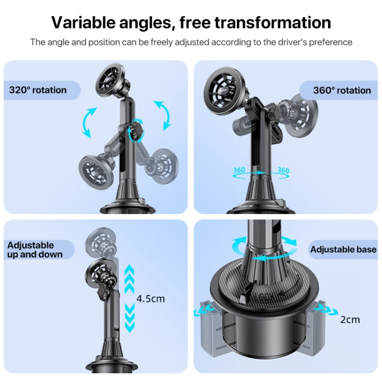 Yesido C200 Magsafe Magnetic Adjustable Car Cup Holder Using Phone Bracket - Universal Car Holders by Yesido | Online Shopping UK | buy2fix