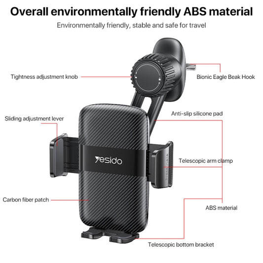 Yesido C242 Adjustable Car Air Vent Mechanical Phone Clip Holder - Universal Car Holders by Yesido | Online Shopping UK | buy2fix