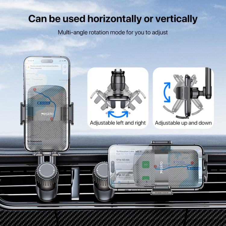 Yesido C242 Adjustable Car Air Vent Mechanical Phone Clip Holder - Universal Car Holders by Yesido | Online Shopping UK | buy2fix