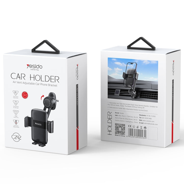 Yesido C242 Adjustable Car Air Vent Mechanical Phone Clip Holder - Universal Car Holders by Yesido | Online Shopping UK | buy2fix