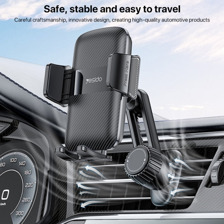 Yesido C242 Adjustable Car Air Vent Mechanical Phone Clip Holder - Universal Car Holders by Yesido | Online Shopping UK | buy2fix