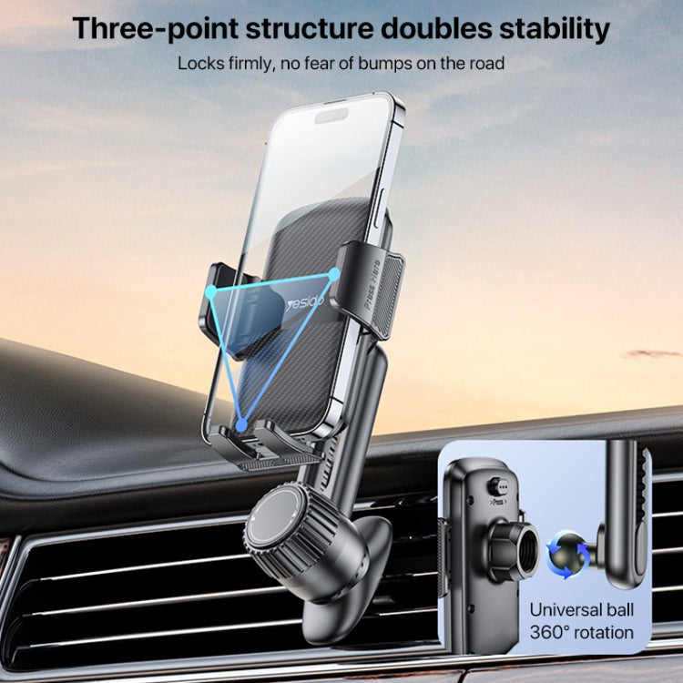 Yesido C242 Adjustable Car Air Vent Mechanical Phone Clip Holder - Universal Car Holders by Yesido | Online Shopping UK | buy2fix