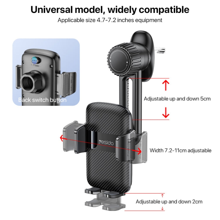 Yesido C242 Adjustable Car Air Vent Mechanical Phone Clip Holder - Universal Car Holders by Yesido | Online Shopping UK | buy2fix
