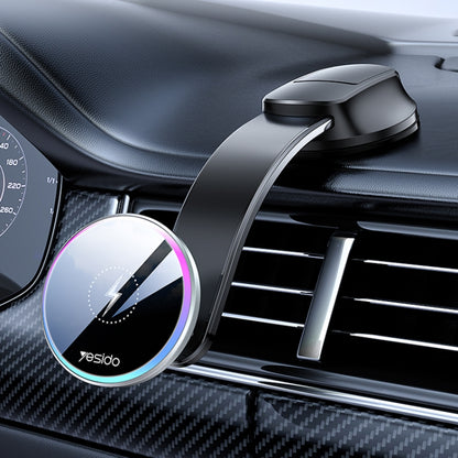 Yesido C292 15W Magnetic Suction Wireless Charging Car Holder - Wireless Charger Holders by Yesido | Online Shopping UK | buy2fix