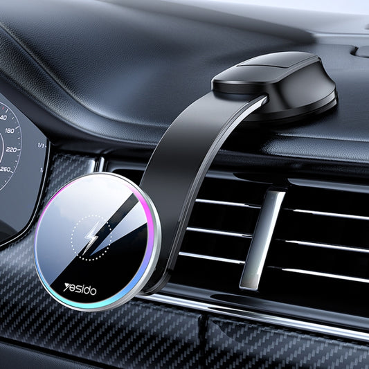 Yesido C292 15W Magnetic Suction Wireless Charging Car Holder - Wireless Charger Holders by Yesido | Online Shopping UK | buy2fix