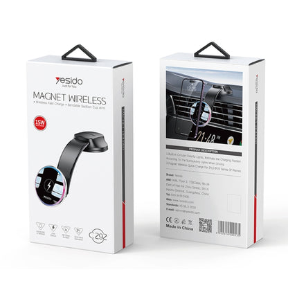 Yesido C292 15W Magnetic Suction Wireless Charging Car Holder - Wireless Charger Holders by Yesido | Online Shopping UK | buy2fix