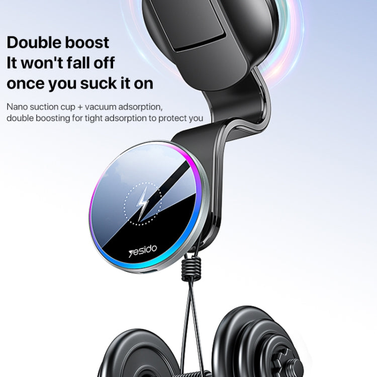 Yesido C292 15W Magnetic Suction Wireless Charging Car Holder - Wireless Charger Holders by Yesido | Online Shopping UK | buy2fix