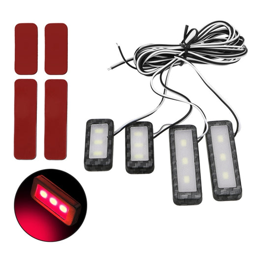 Car 4 in 1 LED Ambient Light Door Decorative Light (Red Light) - Atmosphere lights by buy2fix | Online Shopping UK | buy2fix