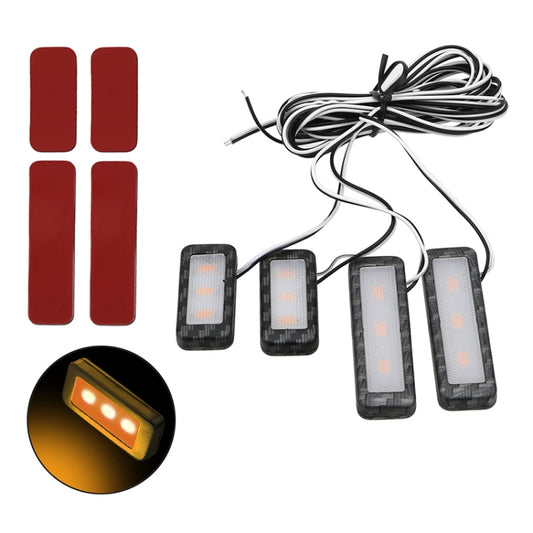 Car 4 in 1 LED Ambient Light Door Decorative Light (Yellow Light) - Atmosphere lights by buy2fix | Online Shopping UK | buy2fix