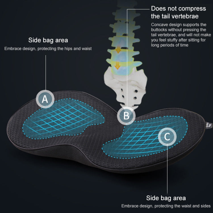 Car mini Seat Cushion Breathable Lumbar Seat Mat (Black) by buy2fix