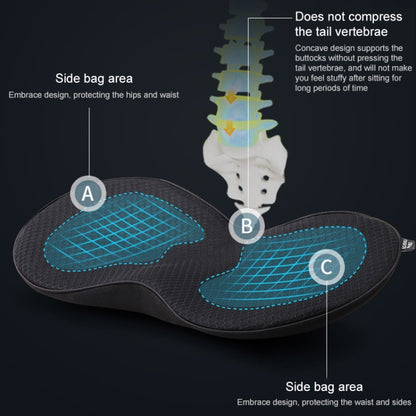 Car mini Seat Cushion Breathable Lumbar Seat Mat (Black) by buy2fix