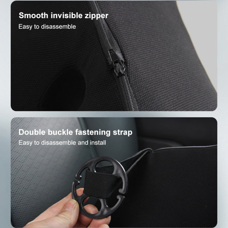 Car Memory Foam Breathable Lumbar Cushion (Black) by buy2fix