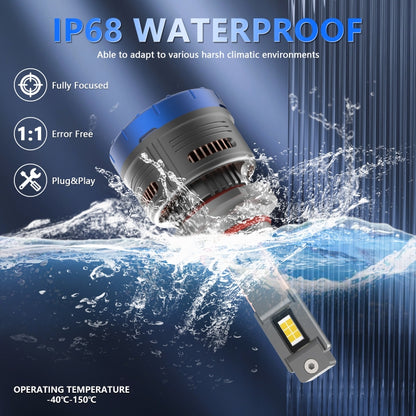 P13 1 Pair 9006 / HB4 DC10-32V / 60W / 6000K / 6500LM Car Liquid Metal LED Headlight by buy2fix