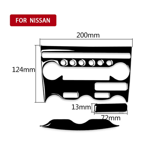For Nissan 370Z Z34 2009- 3 in 1 Car AC Adjustment Panel Decorative Sticker, Left and Right Drive Universal (Black) - Car Interior Mouldings by buy2fix | Online Shopping UK | buy2fix