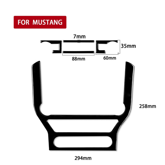 For Ford Mustang 2015-2020 Car Central Control CD Frame Decorative Sticker, Left and Right Drive Universal (Black) - Car Interior Mouldings by buy2fix | Online Shopping UK | buy2fix