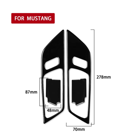 For Ford Mustang 2015-2020 Car Door Panel Decorative Sticker, Left and Right Drive Universal (Black) - Car Interior Mouldings by buy2fix | Online Shopping UK | buy2fix