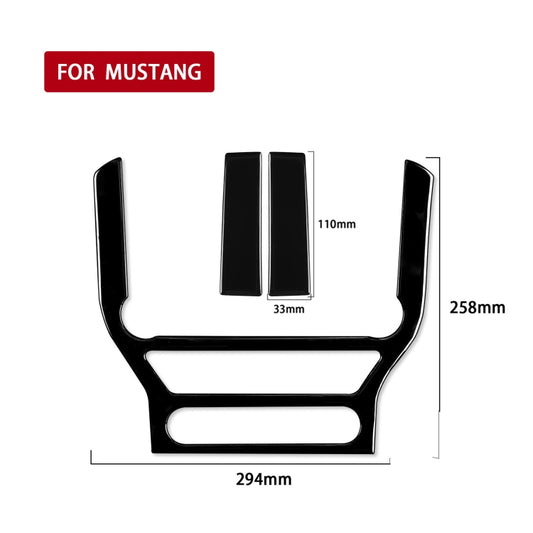 For Ford Mustang 2015-2020 Car Central Control Panel Decorative Sticker, Left and Right Drive Universal (Black) - Car Interior Mouldings by buy2fix | Online Shopping UK | buy2fix