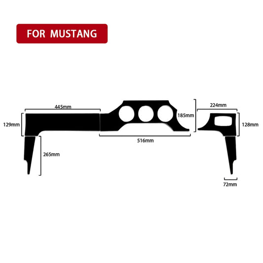 For Ford Mustang 2015-2020 Car Dashboard Panel Set Decorative Sticker, Right Drive (Black) - Car Interior Mouldings by buy2fix | Online Shopping UK | buy2fix