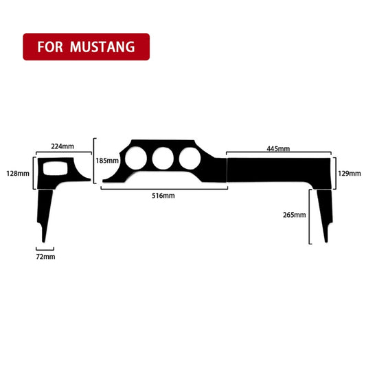 For Ford Mustang 2015-2020 Car Dashboard Panel Set Decorative Sticker, Left Drive (Black) - Car Interior Mouldings by buy2fix | Online Shopping UK | buy2fix