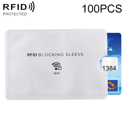 100pcs Aluminum Foil Anti Theft RFID Blocking Sleeve Card Protector, Size: 9.1*6.3cm - Antimagnetic RFID Package by buy2fix | Online Shopping UK | buy2fix